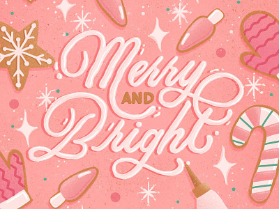 Merry and Bright Holiday Lettering christmas cookies editorial festive food hand lettering holiday holiday quote illustration lettering letters merry and bright procreate typography