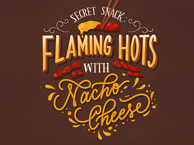 Flamin Hots cheetos hand lettering lettering procreate