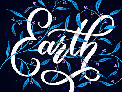 Earth florals hand lettering lettering script