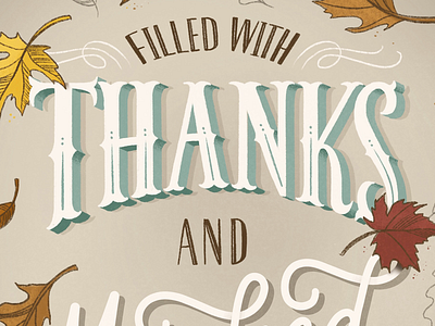 Filled with Thanks hand lettering lettering thanksgiving typography