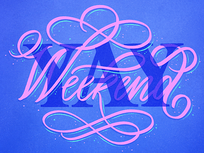 Yay Weekend flourish lettering script weekend yay