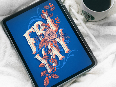 Friyay coffee florals flowers friday friyay hand lettering ipad ipad pro lettering typography