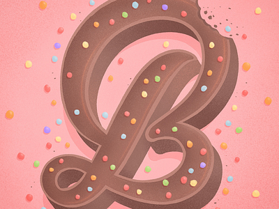 36 days of sweet type — B brownie cosmic brownie dessert food food lettering food type lettering