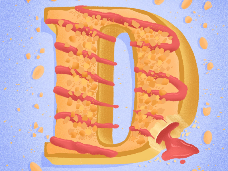 36 days of sweet type — D donut alphabet food type food lettering letters food typography hand lettering lettering