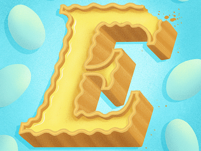 36 days of sweet type — E alphabet egg tart food food lettering food type hand lettering lettering letters procreate typography