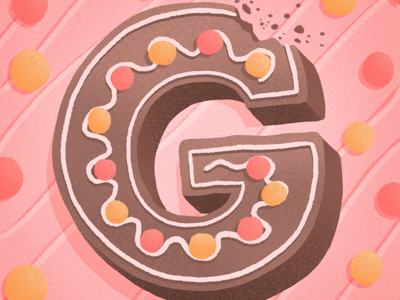 36 days of sweet type — G food lettering food type gingerbread dessert alphabet typography type hand lettering lettering