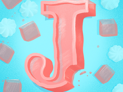 36 days of sweet type — J alphabet dessert food food lettering food type hand lettering jello lettering letters procreate typography