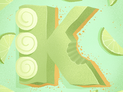 36 days of sweet type — K alphabet dessert food food lettering food type green hand lettering key lime key lime pie lettering letters lime pie procreate typography