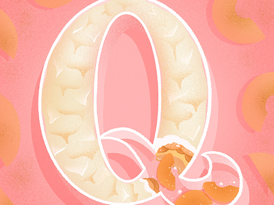 36 days of sweet type — Q a alphabet dessert dessert alphabet food food type hand lettering lettering peach pudding type typography