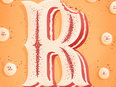 36 days of sweet type — R alphabet cake dessert dessert alphabet food lettering food type hand lettering lettering red velvet red velvet cake type typography