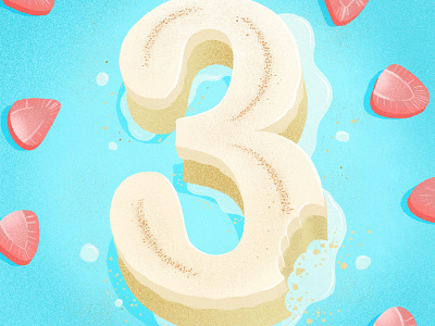 36 days of sweet type — 3 alphabet cake dessert dessert alphabet food food lettering food type hand lettering illustration leche lettering letters milk milk cake procreate tres tres leches typography