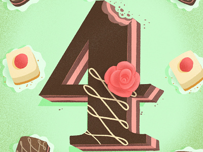 36 days of sweet type — 4 alphabet cake dessert dessert alphabet food food lettering food type hand lettering illustration lettering letters petit four procreate typography