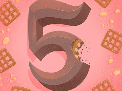 36 days of sweet type — 5 alphabet candy bar chocolate chocolate bar dessert dessert alphabet food food lettering food type hand lettering illustration lettering letters peanut butter pretzel procreate take five typography