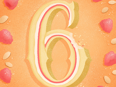 36 days of sweet type — 6 alphabet cake dessert dessert alphabet food food lettering food type hand lettering illustration lettering letters procreate swiss roll typography