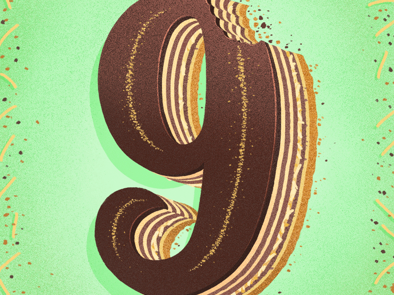 36 days of sweet type — 9 alphabet dessert dessert alphabet food food lettering food type gif gif animated gif animation hand lettering illustration lettering letters procreate typography