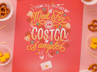 Costco Samples Meal Fix cereal cheese food hand lettering food lettering food samples food type hand lettered food hand lettering lettering lettering art passion project script side project typography typography art typography poster