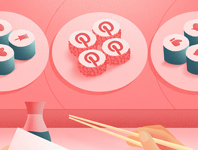 Choose what you consume: Pinterest roll editorial illustration food food illustration illustration lettering procreate social media sushi sushi art sushi roll typography