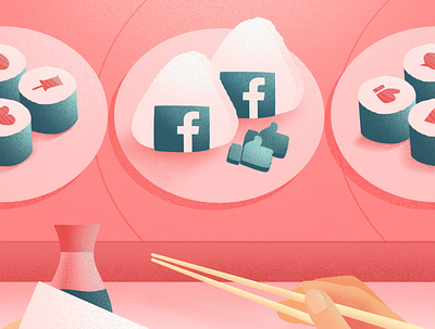 Choose what you consume: Facebook onigiri facebook food food art food illustration illustration onigiri red socialmedia sushi sushi art sushi roll