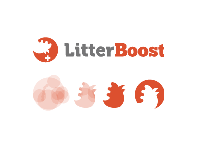 LitterBoost logo branding chicken identity logo