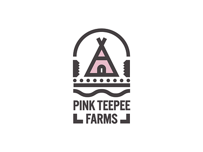 Pink Teepee Farms badge farm lockup logo teepee