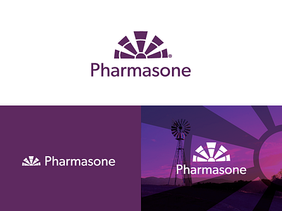 Pharmasone logo branding farm identity logo windmill