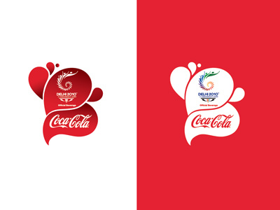 Coke Commonwealth Games branding cobrand cocacola coke commonwealthgames india logo red