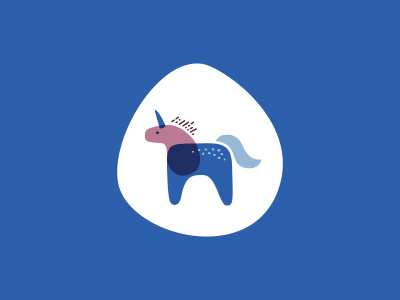 unicorn blue branding icons illustration shapes unicorn