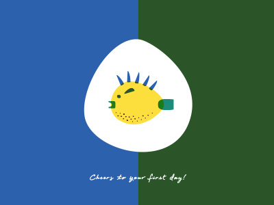 Pufferfish branding cheers illustration logo pufferfish shapes transparencies
