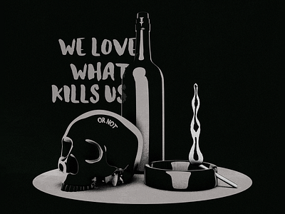 we love what kills us. art design graphic illustration love photoshop skull