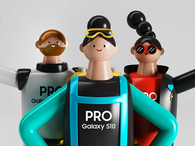 Samsung PRO - Toys 3d 3d character art branding c4d character characterdesign cinema4d design illustration maxon photoshop samsung vray