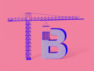 b-construction 36daysoftype 3d art b construction design illustration type
