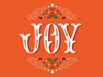 JOY hand lettering joy merry christmas new york city ornamental type serif xmas