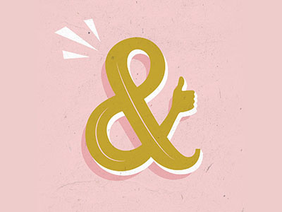 Thumbs Up Ampersand ampersand lettering texture type