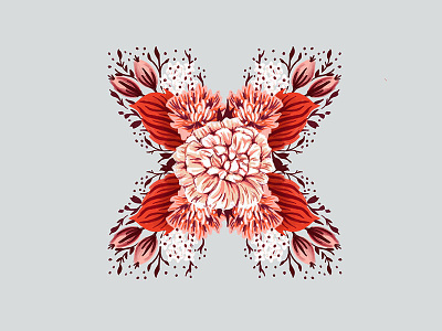 36 Days of Type _ Letter X 36 days of type floral flowers procreate lettering hand lettering illustration lettering x