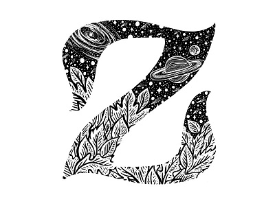 36 Days of Type _ Letter Z 36 days of type hand lettering illustration lettering space stars z