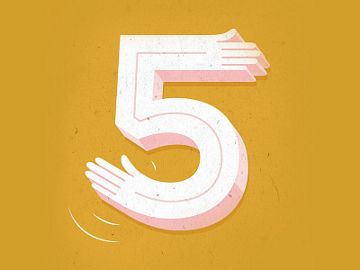 36 Days of Type _ Number 5 36 days of type 5 hand lettering high 5 lettering texture type