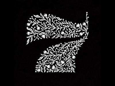 36 Days of Type _ Number 7 36 days of type 7 floral illustration floral typography flowers hand lettering lettering lucky 7