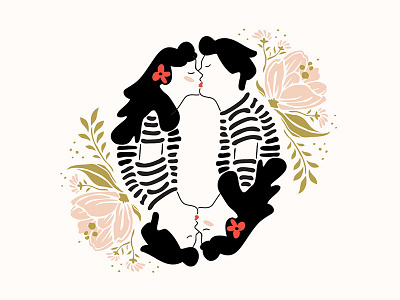 36 Days of Type _ Number 0 0 36 days of type floral hand lettering kissing lettering line illustration stripes zero