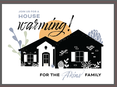 Housewarming invitation card invitation invite design