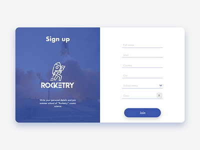 Sign up Rocketry #DailyUI