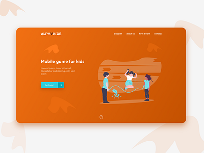 AlphaKids game - landing page #DailyUI #003days dailyui design game app material material design ui uiux ux ux design web web design