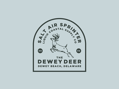 Dewey Deer Retro Badge Design