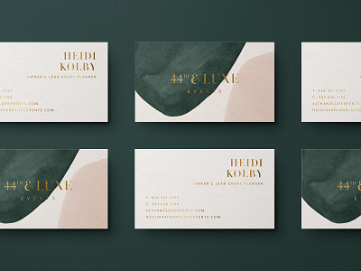 Gold Foil Business Cards for 44th & Luxe abstract ampersand bold brand identity branding business card elegant feminine feminine logo foil gold gold foil logo stationery watercolor wedding