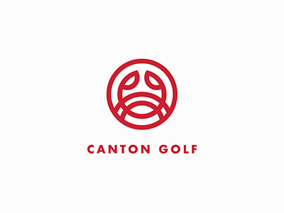 Canton Golf animal logo badge badgedesign brand identity brand identity design crab crab illustration crab logo golf golf logo illustration lineart logo maryland nautical red logo sports sports logo