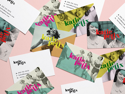 Katie Petix Social Media Business Cards bold bold color busines card color block neon pop art print and pattern retro