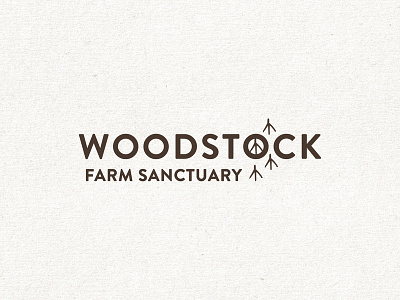 Woodstock Farm Sanctuary Logo animal brand identity earth tones farm logo illustration logo peace sign sanctuary