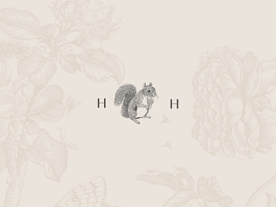 Heather Harrison Floral Designer Logo animal brand and identity brand assets floral florist flower illustration logo squirrel