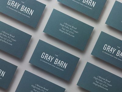 Gray Barn Business Card Design blue business card embossed gray logo modern rustic