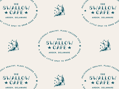Swallow Cafe Badge & Logo animal logo badge bird blue brand identity illustration logo retro swallow tattoo tattoo logo vector