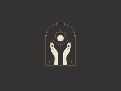 Solluna Oracle Hand to Sun Illustration brand identity design hands illustration logo mysticism occult sun